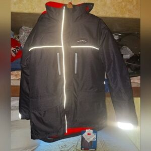 StrikeMaster Men's Black Waterproof Hooded Ice Jacket With SOS Flotation XLT